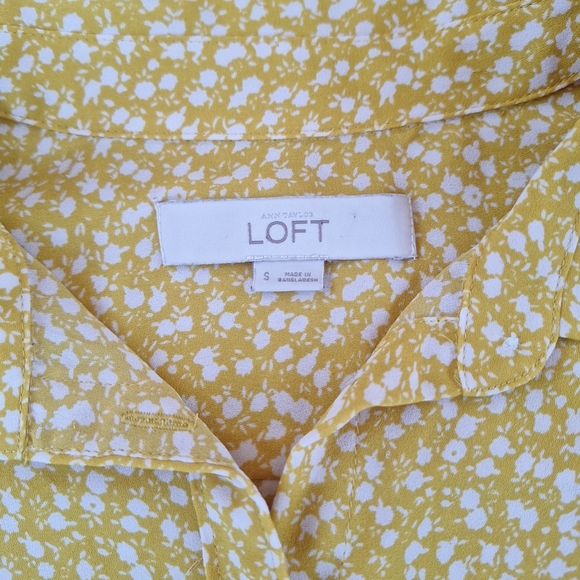 LOFT Women's Yellow Floral Blouse - Picture 3 of 11